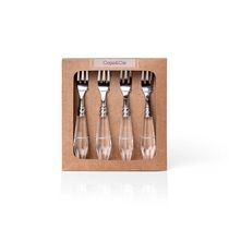 Conjunto De Talheres Copa E Cia Para Aperitivo Finger Food 4 Peças Garbo Luma Silver