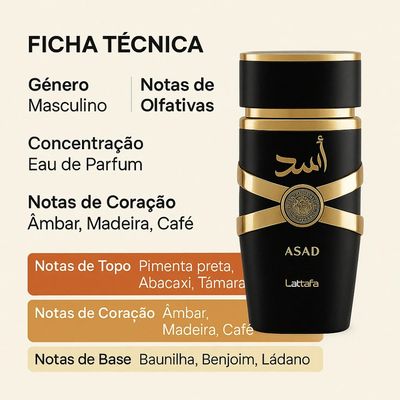 Eau de Parfum Asad Intense 100ml Masculino Premium