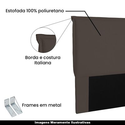 Cabeceira Decorativa King Size 1,95M Trento Suede Café - Gran Belo