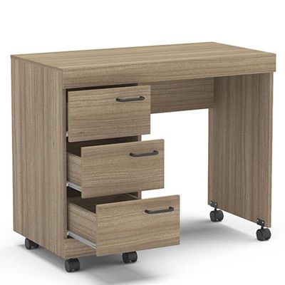 Mesa P/ Computador Notebook 3 Gavetas 90Cm Osaka Castanho
