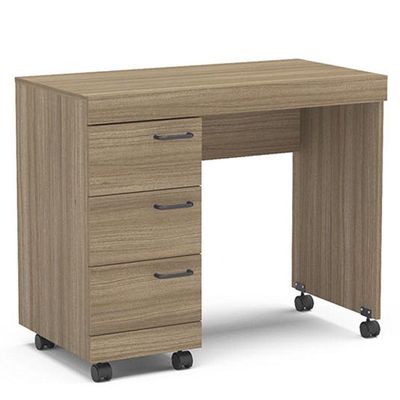 Mesa P/ Computador Notebook 3 Gavetas 90Cm Osaka Castanho