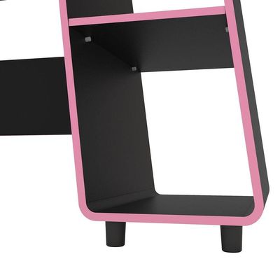 Mesa Para Computador Notebook Desk Game London Preto/Rosa