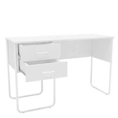 Mesa Para Computador Notebook 120Cm 2 Gavetas Foster Branco