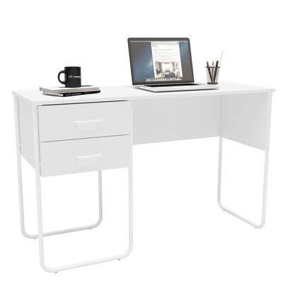 Mesa Para Computador Notebook 120Cm 2 Gavetas Foster Branco
