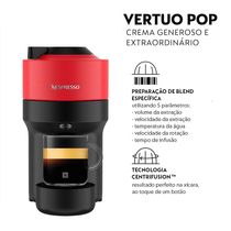 Máquina de Café Nespresso Vertuo Pop com Kit Boas-Vindas  Vermelha