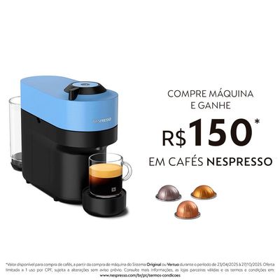 Máquina de Café Nespresso Vertuo Pop com Kit Boas-Vindas – Azul Pacífico Azul / 220