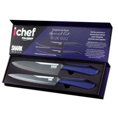 Conjunto de Facas Ichef Polishop - Special Cut - Blue Duo ND / ND