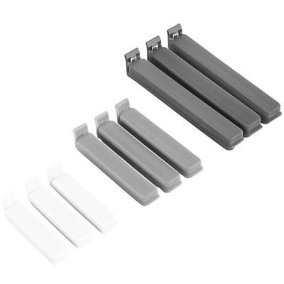 Conjunto com 9 Clipes Plásticos P M G Prendedores para Alimentos Ordene Coloridos