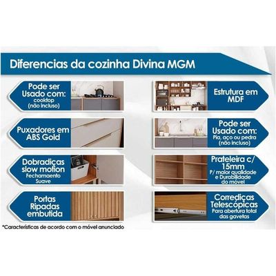 Cozinha Completa MGM 5 Peças Divina C5P180 Cinamomo/Titanium