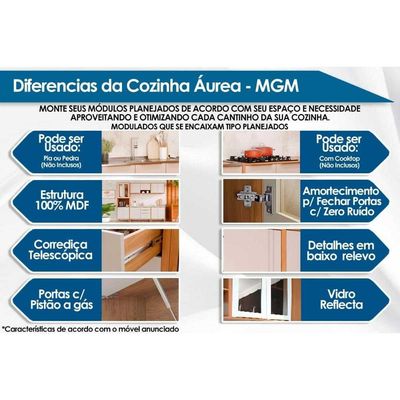 Cozinha Completa MGM 3 Peças Áurea C3P59 Cinamomo/Platina