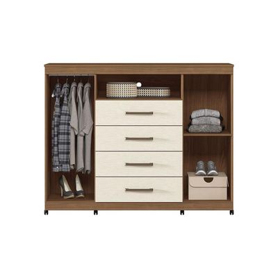 Guarda Roupa +1Cômoda QC601 Jatobá - Santos Andirá