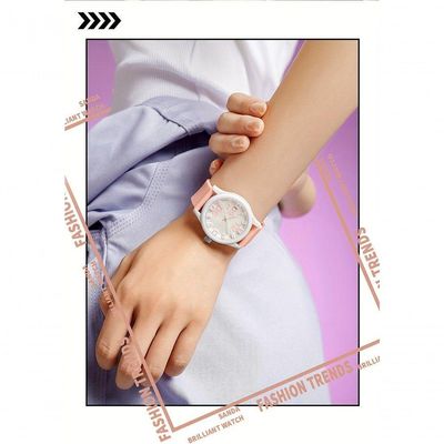 Relógio Feminino De Quartzo - à Prova D'água, Leve Com Pulseira De Silicone Rosa