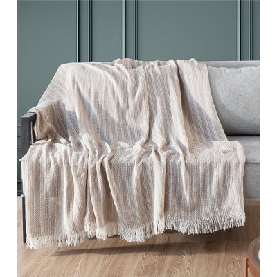 Manta Para Sofá Sevilha 240 Cm x 170 Cm Adomes Bege UN / Bege