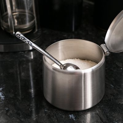 Açucareiro de aço inox com colher 200ml