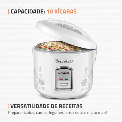 Panela Elétrica de Arroz Mondial Bianca Rice PE-10 10 Xícaras - Branca Branco / 110