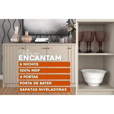 Buffet de Sala Jantar Lia c/ 4 Portas Cinamomo - Cimol