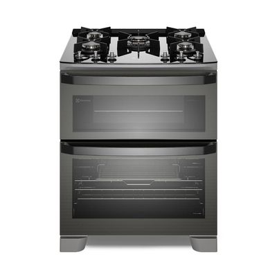 Fogão 5 bocas Electrolux Cinza Expert Função Air Fryer, 2 Fornos, Grill e Timer (FE5AD) 220V