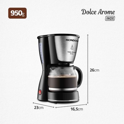 Cafeteira Elétrica Mondial Dolce Arome Inox C-30 18 Xícaras - Preta Preto / 110