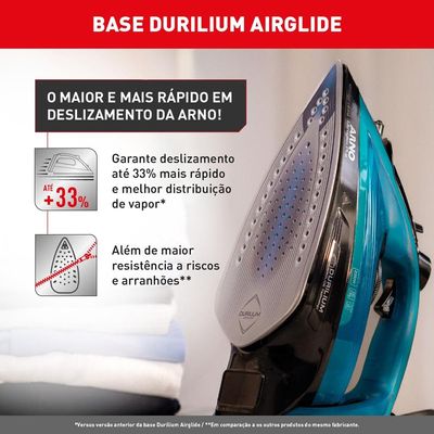 Ferro de Passar a Vapor Arno Ultragliss Plus com Spray e Base Durilium Airglide  Azul azul / 220