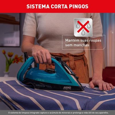 Ferro de Passar a Vapor Arno Ultragliss Plus com Spray e Base Durilium Airglide  Azul azul / 220