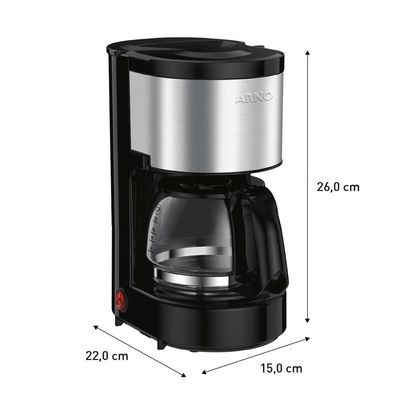 Cafeteira Elétrica Arno Perfectta Inox CFPI 12 Xícaras - Preta Inox,Preto / 110