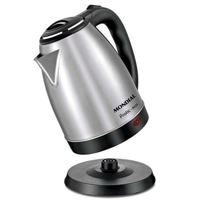 Chaleira Elétrica Mondial Pratic CE-06 com Capacidade de 2L - Inox Preto,Inox / 220