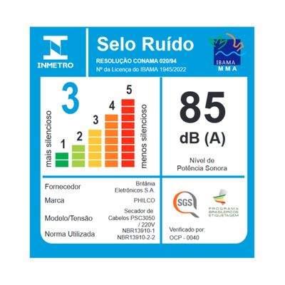 Secador de Cabelo Philco PSC3050 Motor Profissional 2000W 220V