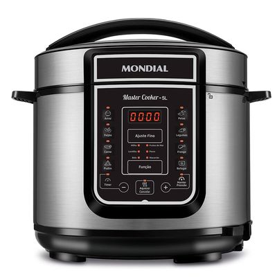 Panela Elétrica de Pressão Mondial Digital Master Cooker PE-38 5L - Preta Inox,Preto / 220