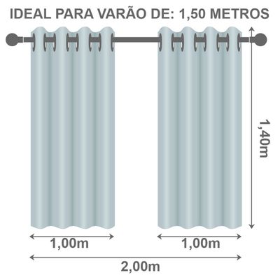 Cortina Blackout PVC com Tecido Voil 2,00 m x 1,40 m 100% Poliéster - Avelã