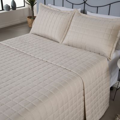 Kit Cobre Leito Matelado Dupla Face Soft 3 Peças King 100% Poliéster  - Areia