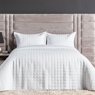 Kit Colcha Matelassê Percal 300 fios Basic King 07 Peças 100% Poliéster - Branco Ethnic