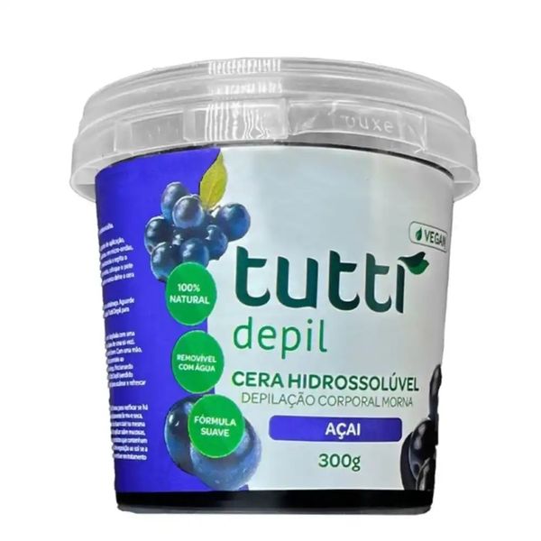 Cera Depilatória Hidrossolúvel Açaí Tutti Depil 300g