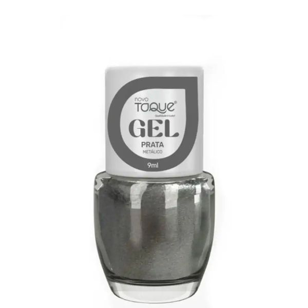 Esmalte Novo Toque Efeito em Gel Prata Metálico 9ml
