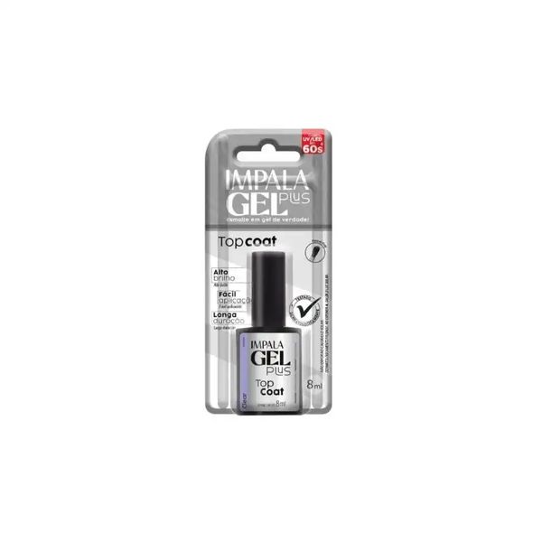 Esmalte em Gel Top Coat Plus Clear Impala 8ML