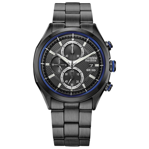 Relógio Citizen Masculino Ref: Ca0438-52e Solar Black Cronógrafo Eco-Drive