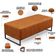 Kit 02 Puffs Decorativo Sala de Estar Bali W01 Base Ferro 120x50 cm Couríssimo Canela  - Lyam Decor