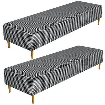 Kit 02 Puffs Decorativo Sala de Estar Bali W01 Pés Palito 170x60cm Pied Poule - Lyam Decor
