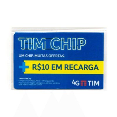 Chip TIM Pré-Pago DDD Automático + Recarga R$10,00 - QHS