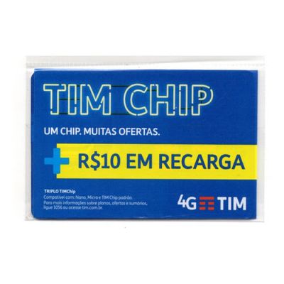 Chip TIM Pré-Pago DDD Automático + Recarga R$10,00 - QHS