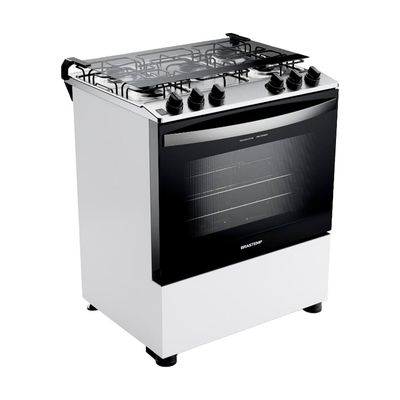 Fogão Brastemp 5 Bocas BFS5NDB com Queimadores Rápidos, Forno com Visão Panorâmica e Botões Removíveis, Bivolt  Branco