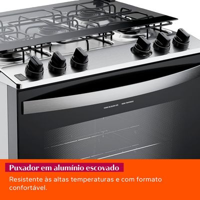 Fogão Brastemp 5 Bocas BFS5NDB com Queimadores Rápidos, Forno com Visão Panorâmica e Botões Removíveis, Bivolt  Branco