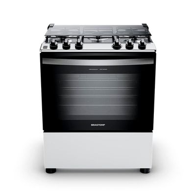 Fogão Brastemp 5 Bocas BFS5NDB com Queimadores Rápidos, Forno com Visão Panorâmica e Botões Removíveis, Bivolt  Branco
