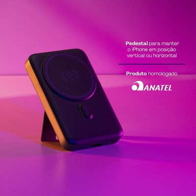 Carregador Portátil Geonav PB10MAGSG 20000 mAh com USB-A e USB-C para Celulares e Dispositivos Eletrônicos
