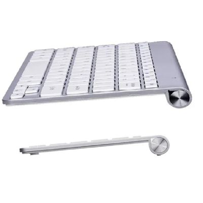 Kit Teclado Slim Com Mouse Sem Fio 2.4g Ultra Fino Para Pc Notebook Prata