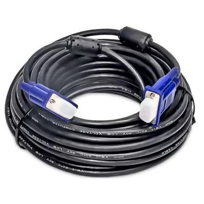 Cabo Para Monitor e Projetor VGA DB15 Com Filtro 5 Metros Preto