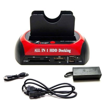 Dock Station Usb 2 Hd Case 2.5/3.5 Hdd Sata IDE Com Leitor De Cartões Universal