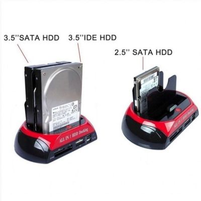 Dock Station Usb 2 Hd Case 2.5/3.5 Hdd Sata IDE Com Leitor De Cartões Universal
