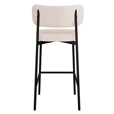 Banqueta Alta Bar Estofada Kit 3 Ella M25 Linho Palha-preto - Mpozenato