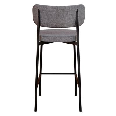 Banqueta Alta Bar Estofada Kit 3 Ella M25 Linho Cinza-preto - Mpozenato