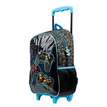 Mochila de Rodinhas Masculina Video Game Preta